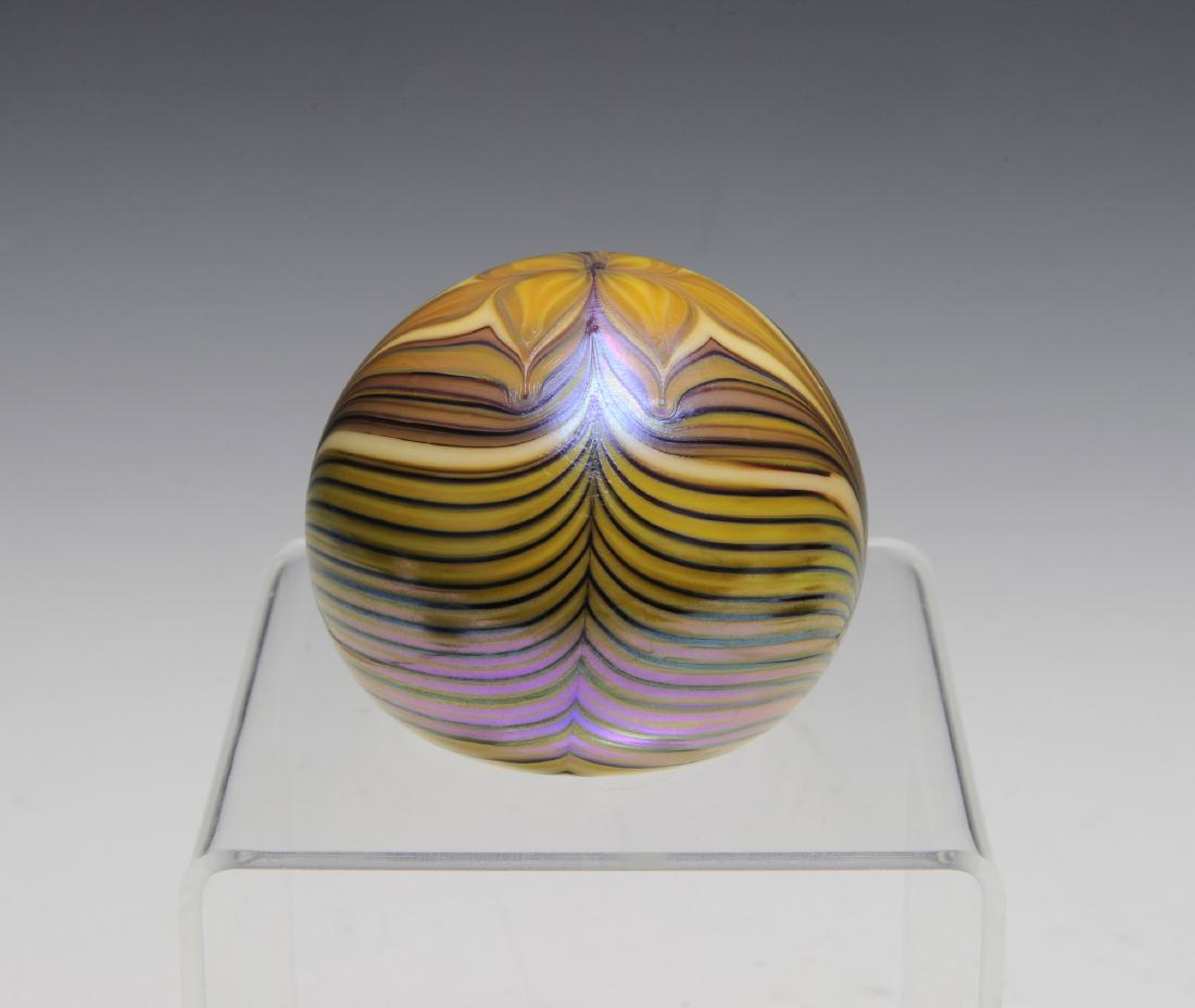 Signed Orient and Flume Glass Paperweight (1 of 3)