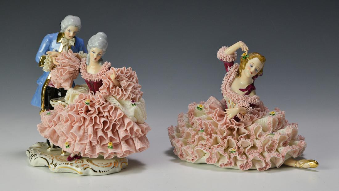 Two Porcelain Dresden Figures (1 of 8)