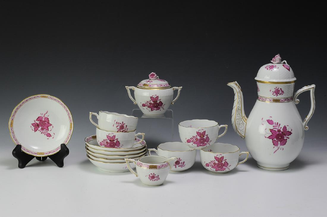 Herend Raspberry Chinese Bouquet Coffee Set (16) (1 of 8)