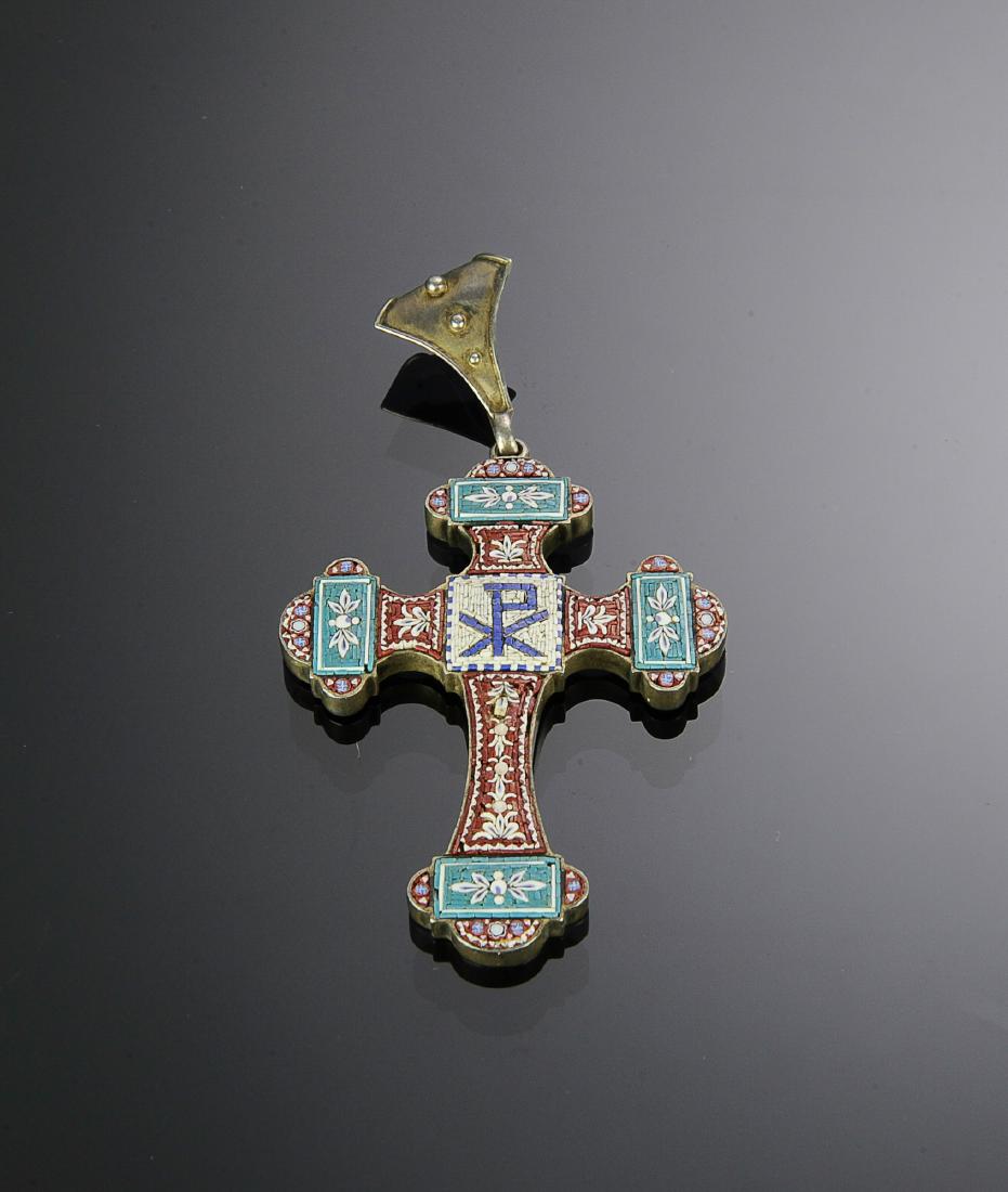 Sterling & Micro Mosaic Greek Orthodox Cross (1 of 2)
