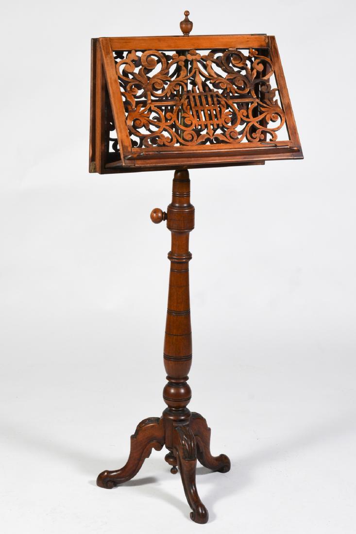 Victorian Walnut Music Stand - US Suffragist Owned (1 of 5)