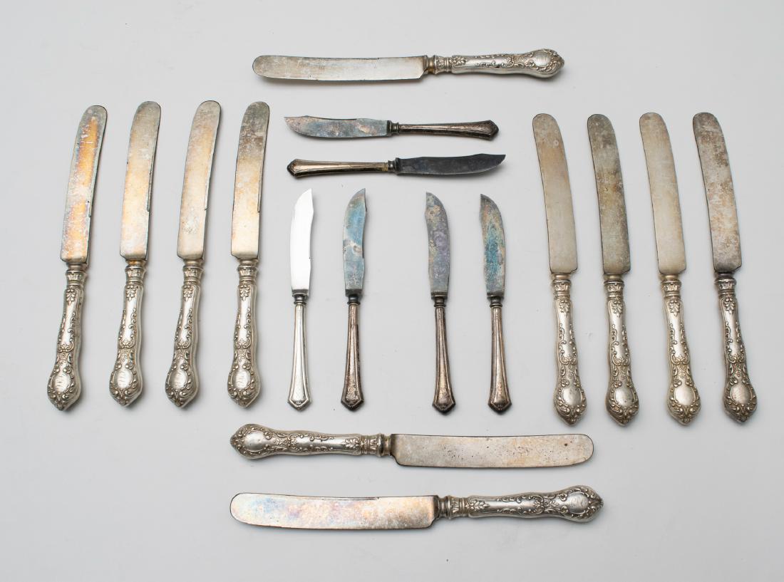Seventeen Pieces of Silver Flatware, Knives (1 of 3)