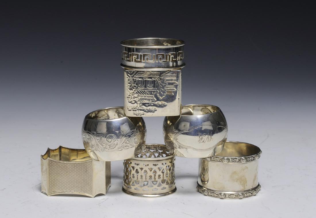 Seven English Sterling Silver Napkin Rings (1 of 11)