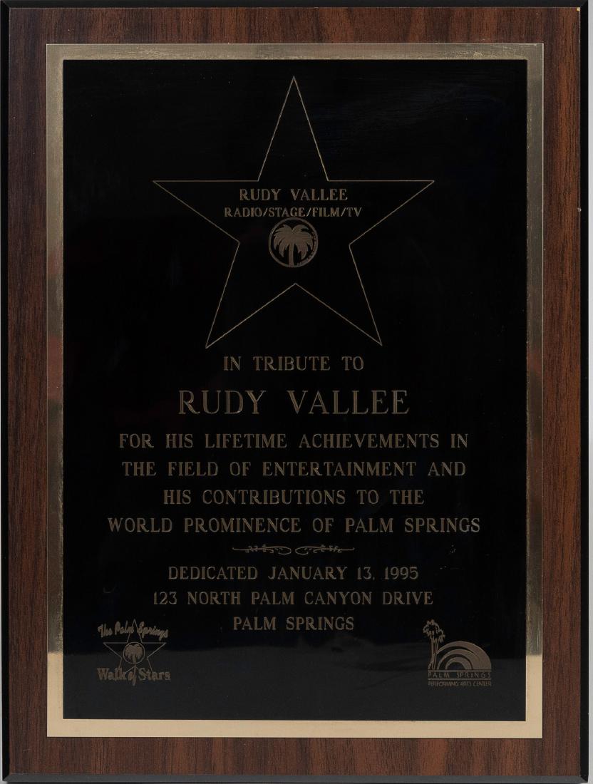 Tribute Plaque to Rudy Vallee from Palm Springs (1 of 3)