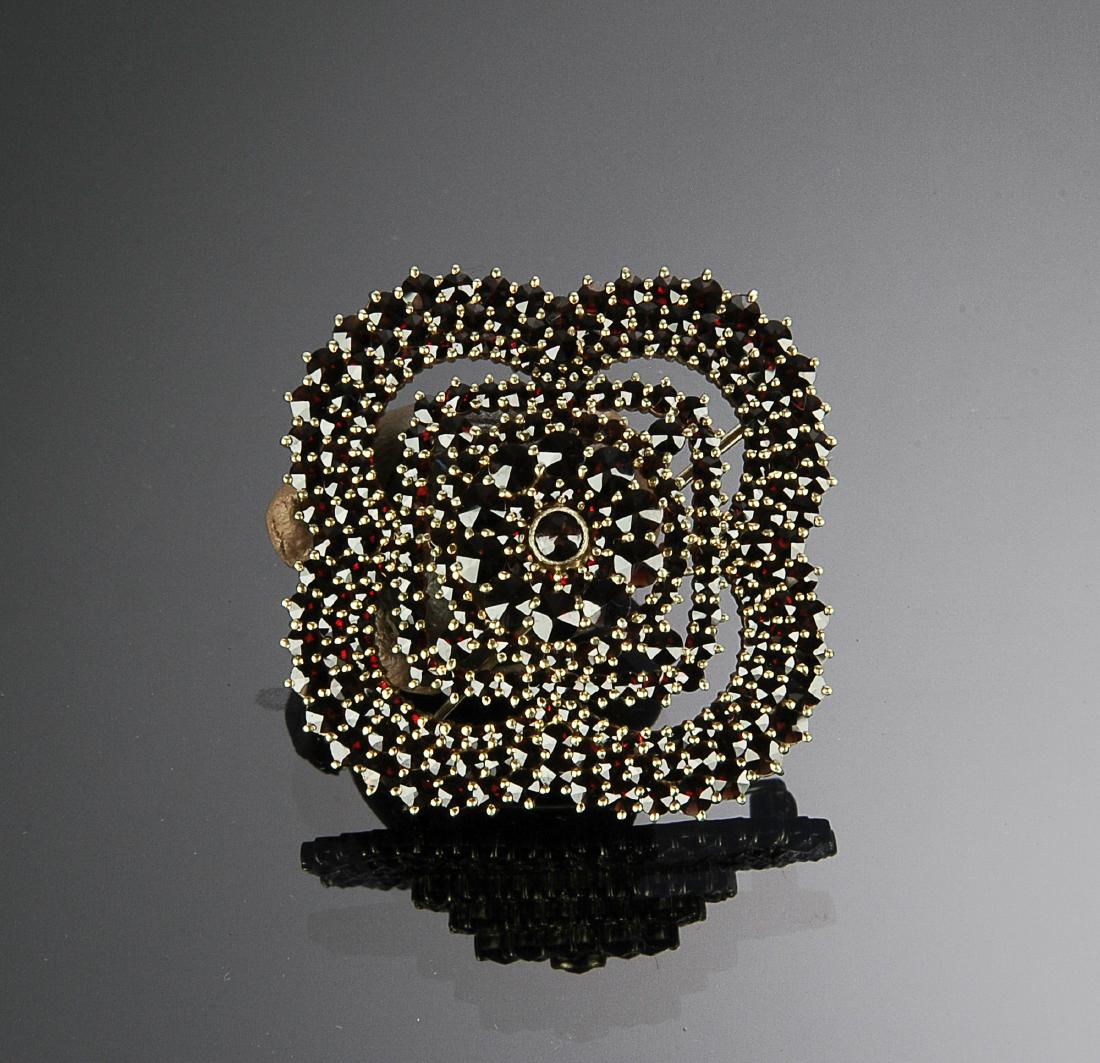 Gold Plated Silver & Garnet Brooch (1 of 2)