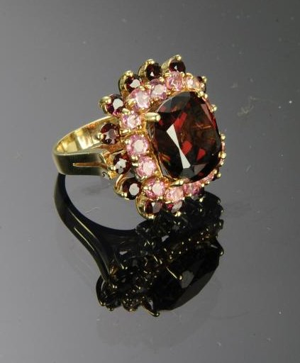 14K Gold Garnet & Morganite Ring (1 of 3)