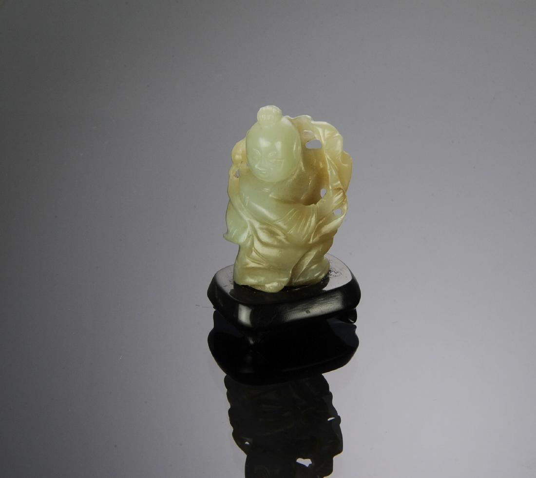 Chinese Carved Jade Figure of a Boy, Qing Dynasty (1 of 3)