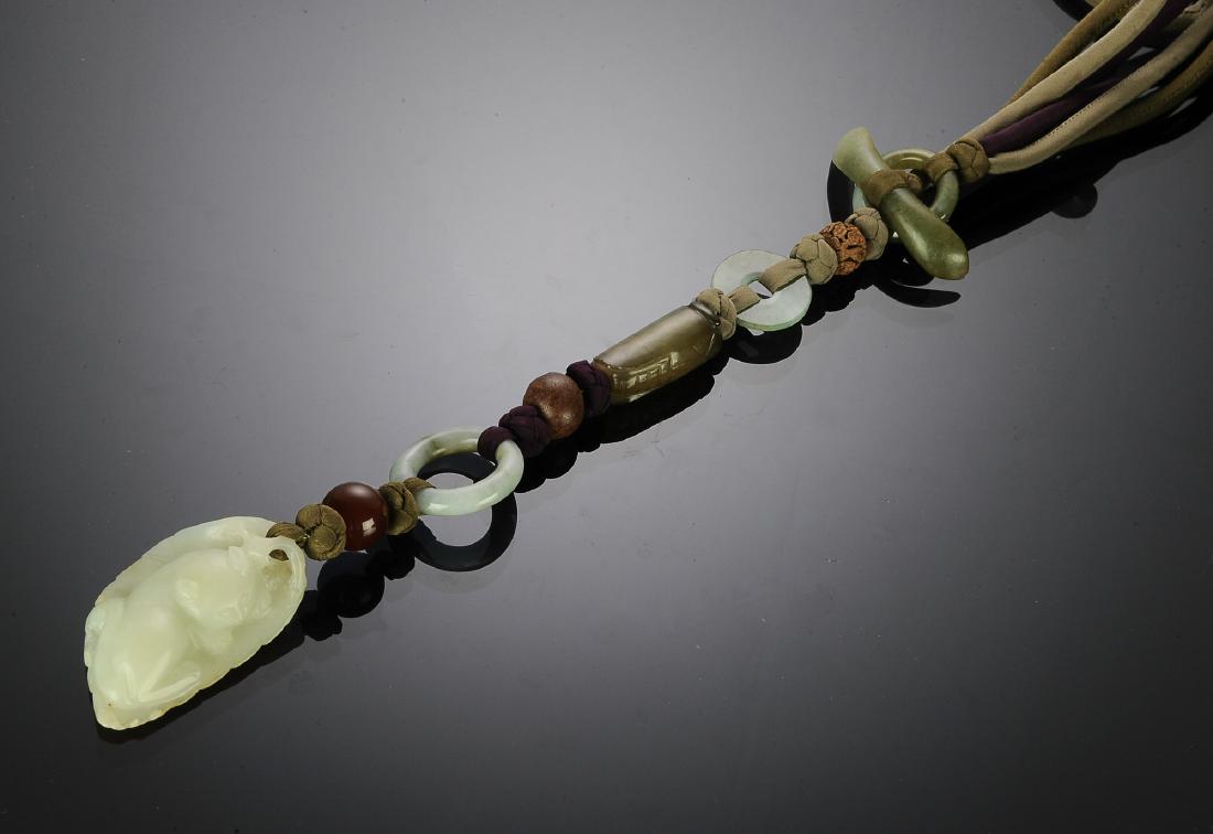 Chinese Necklace with Jade Carvings (1 of 6)