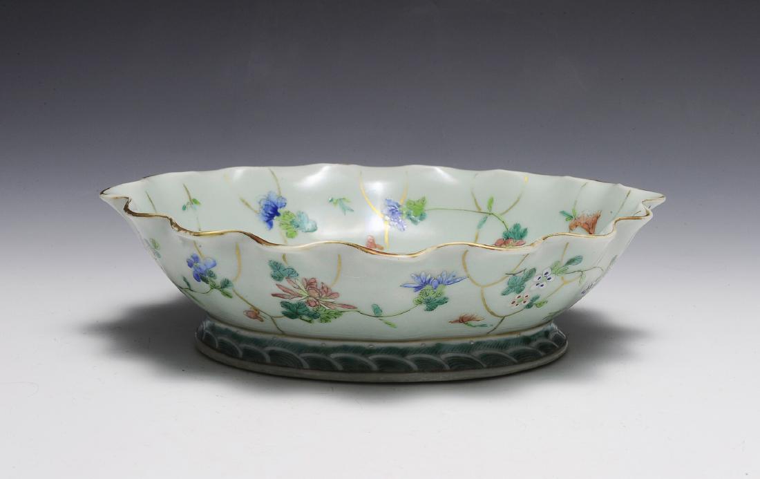 Chinese Celadon Glazed Lotus Bowl, 19th C. (1 of 4)