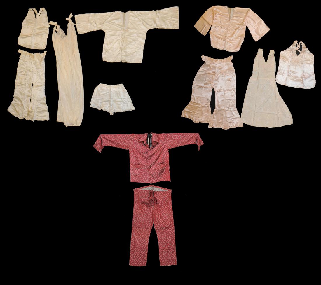 Pink, Ivory and Red Silk Chinese Pajamas (1 of 4)