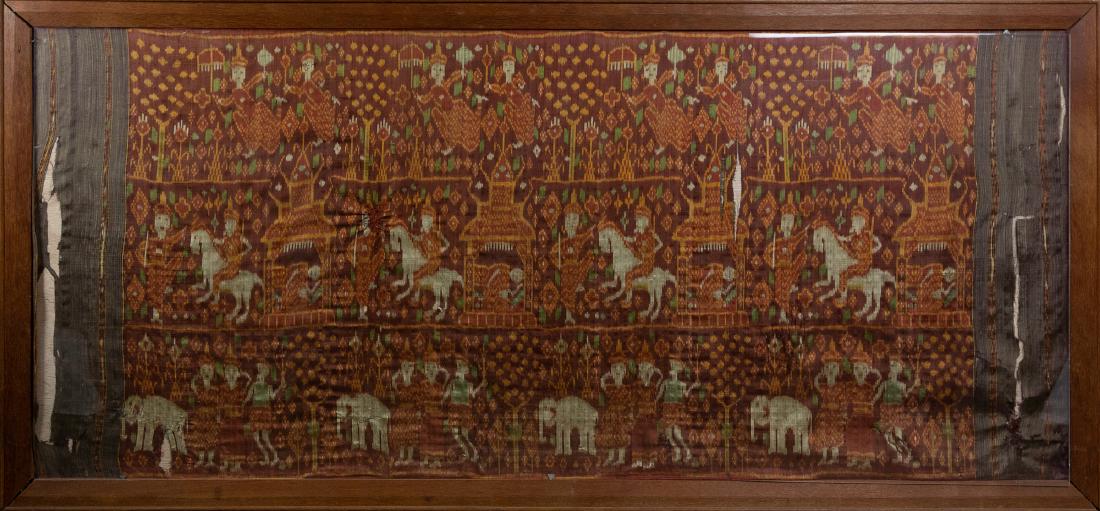 Framed Red Ground Cambodian Pidan Tapestry (1 of 5)