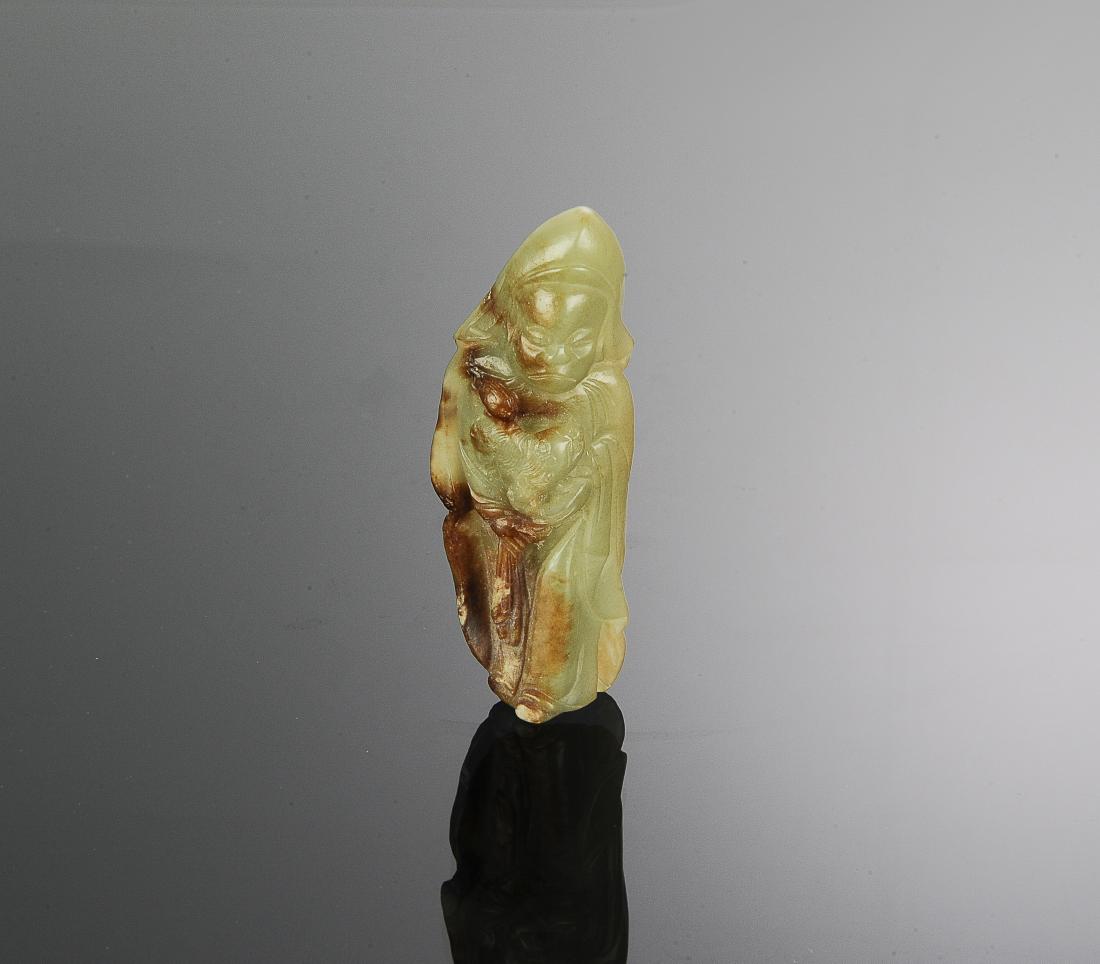 Chinese Celadon Jade Carved Figure, 17-18th Century (1 of 5)