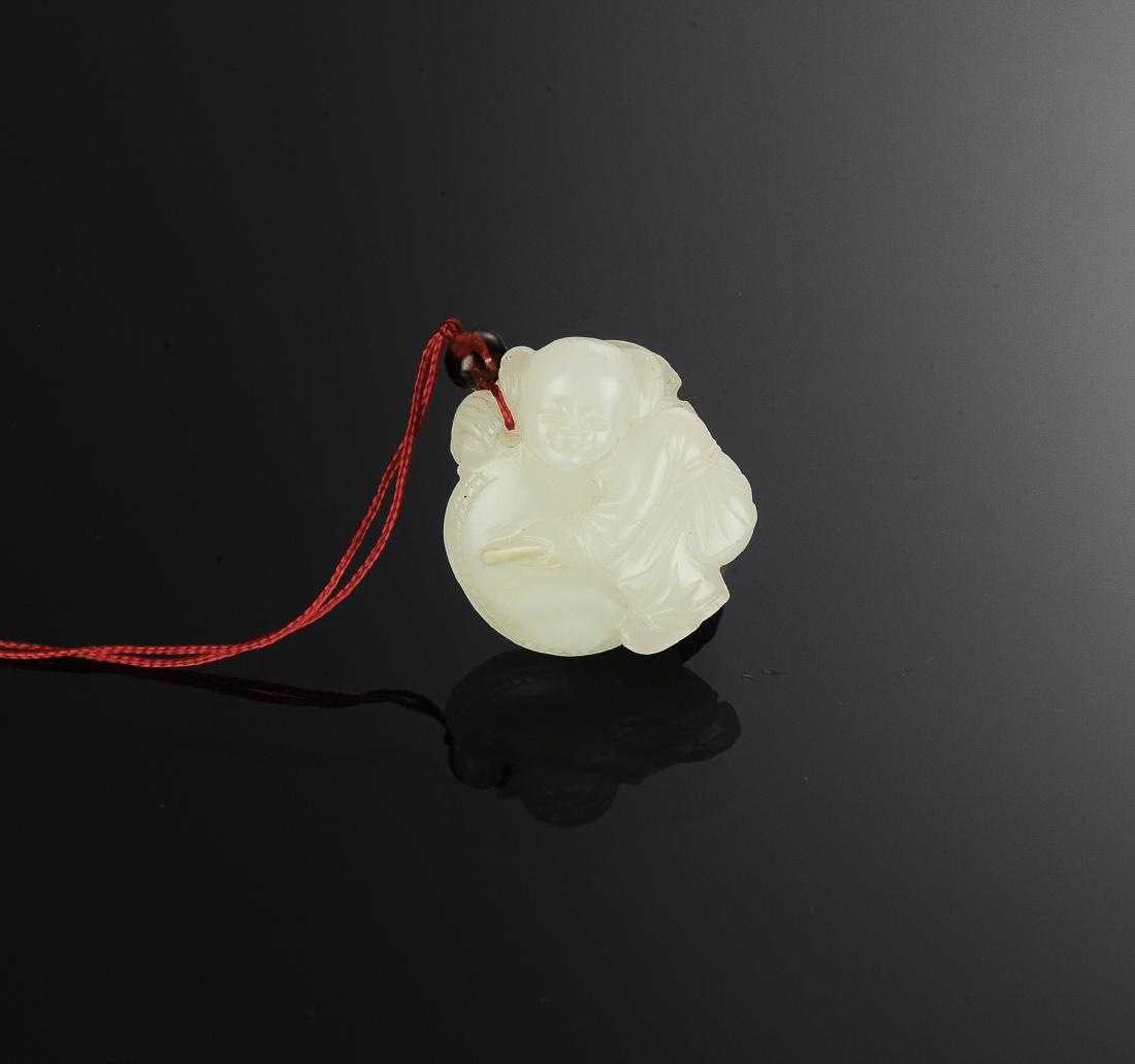 Chinese White Jade Carving of a Boy, 18th Century (1 of 2)
