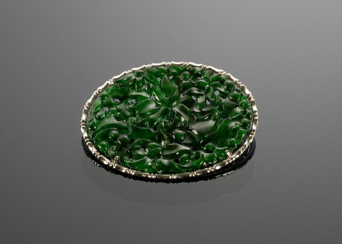 Chinese Jadeite Brooch GIA Certified, 19th Century (1 of 4)