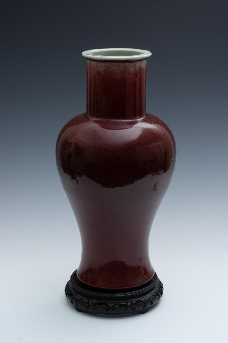 Chinese Red Glazed Vase w/ Stand, 19th Century (1 of 4)