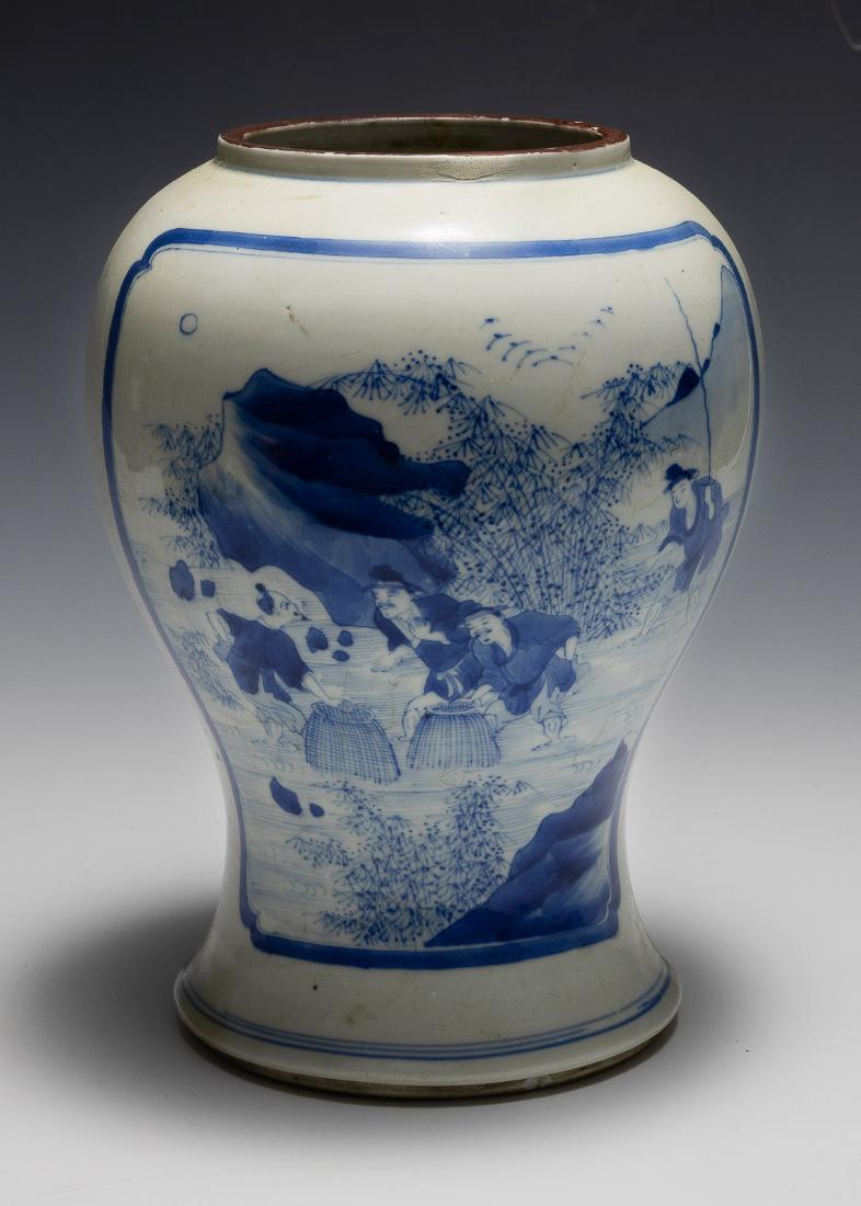Chinese Blue & White Gu Vase, Kangxi Period (1 of 6)