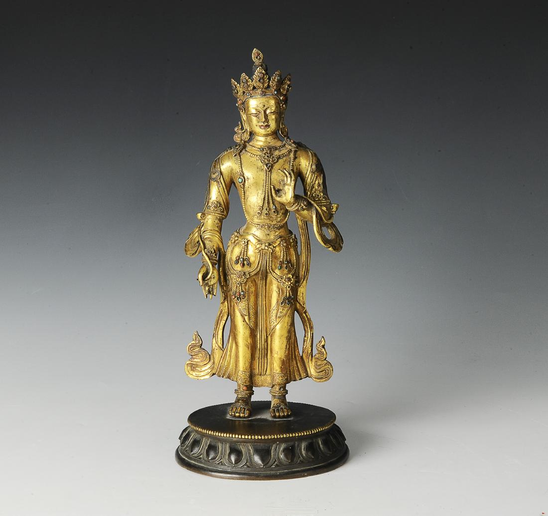 Gilt Bronze Standing Buddha, 18th Century (1 of 6)