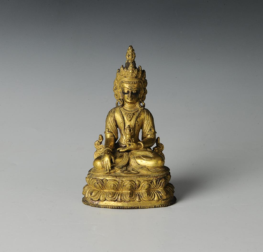 Gilt Bronze Buddha, Yuan Dynasty (1 of 5)