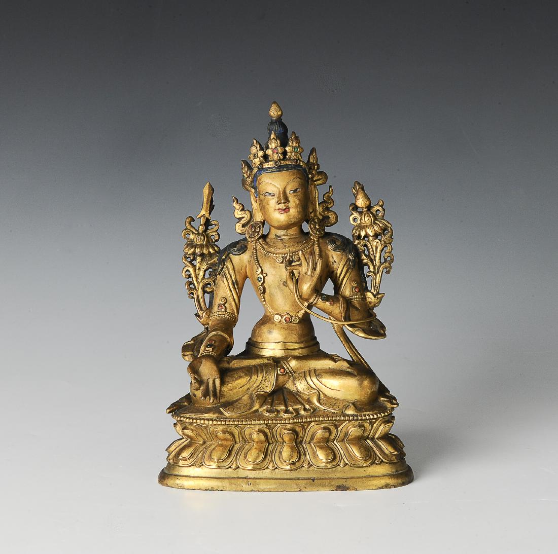 Gilt Bronze Seated Buddha, 17-18th Century (1 of 6)