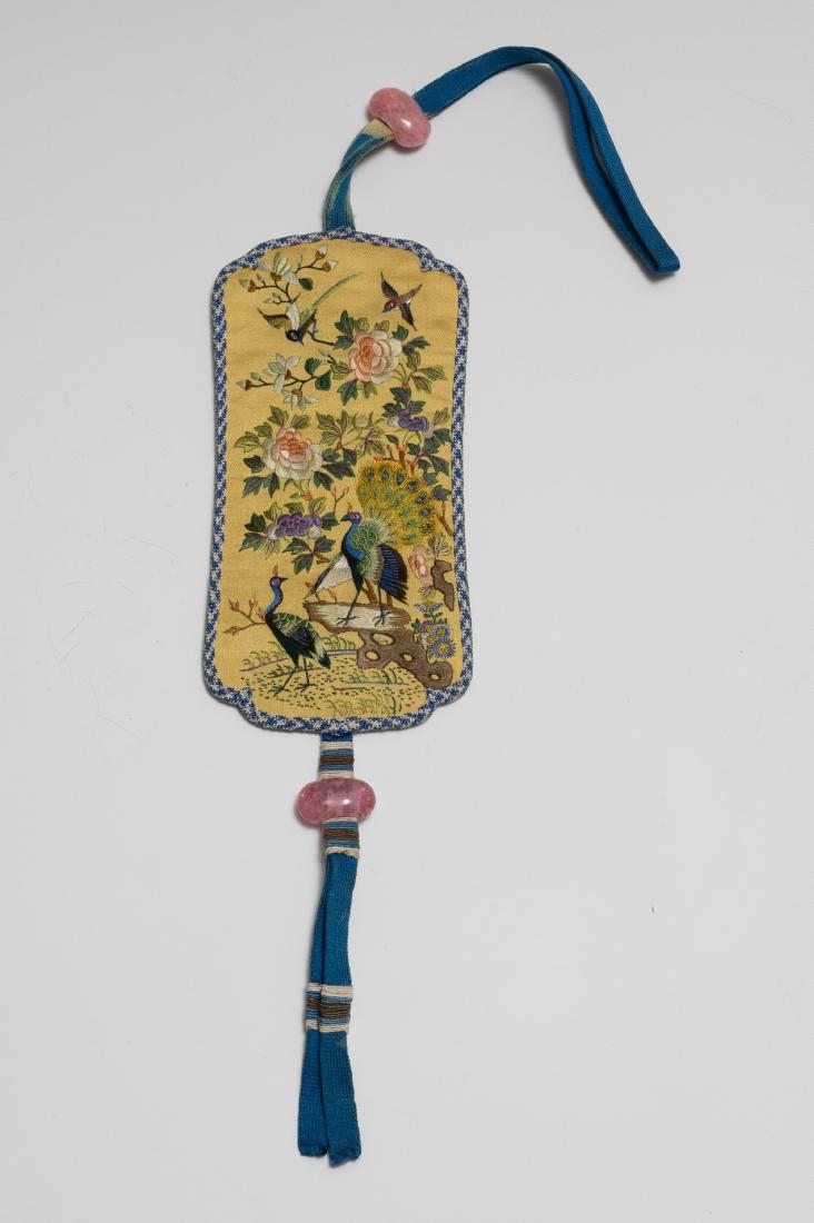 Chinese Embroidered Silk Incense Holder, 19th Century (1 of 5)