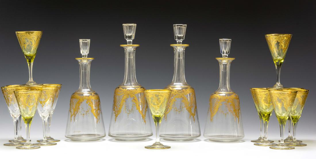 Josephine Hutte Gilt Glass Decanters Cordials (17) (1 of 4)