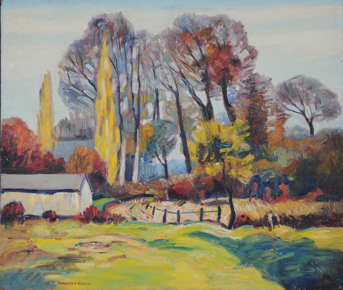 Francis F. Brown Oil Masonite Exhibited Painting (1 of 7)
