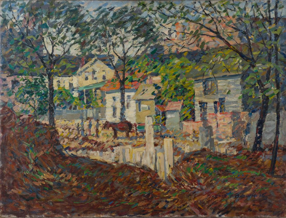 Francis Focer Brown Oil Canvas Village 1915 (1 of 4)