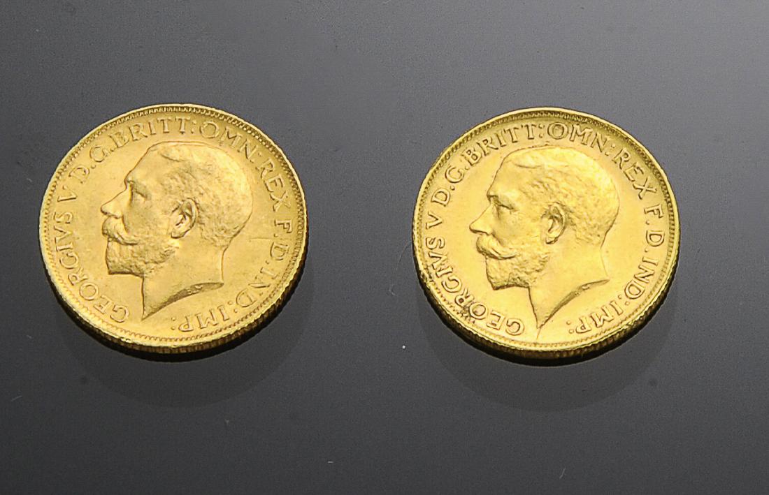 British Gold Sovereign Coins 1913, 1918 (2) (1 of 2)