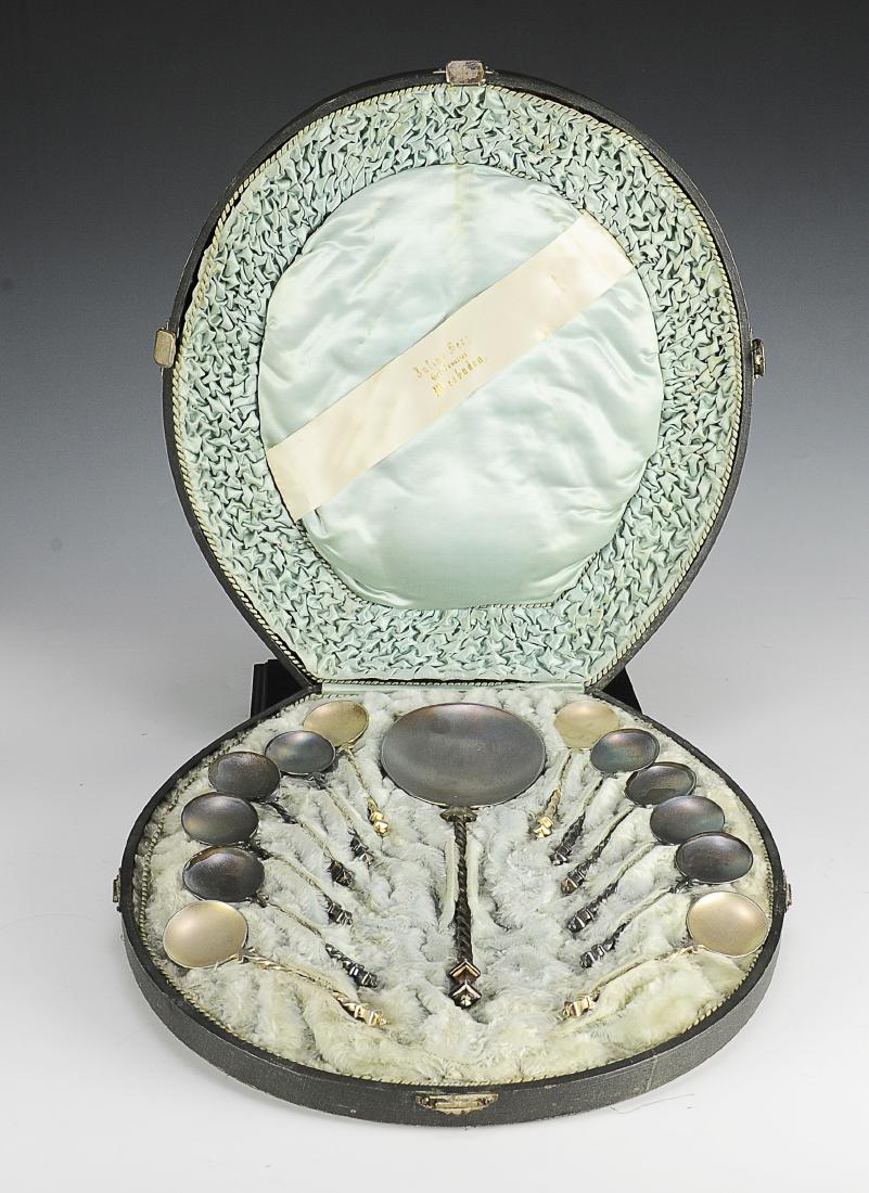 800 German Coin Silver Ice Cream Spoons (13) (1 of 5)