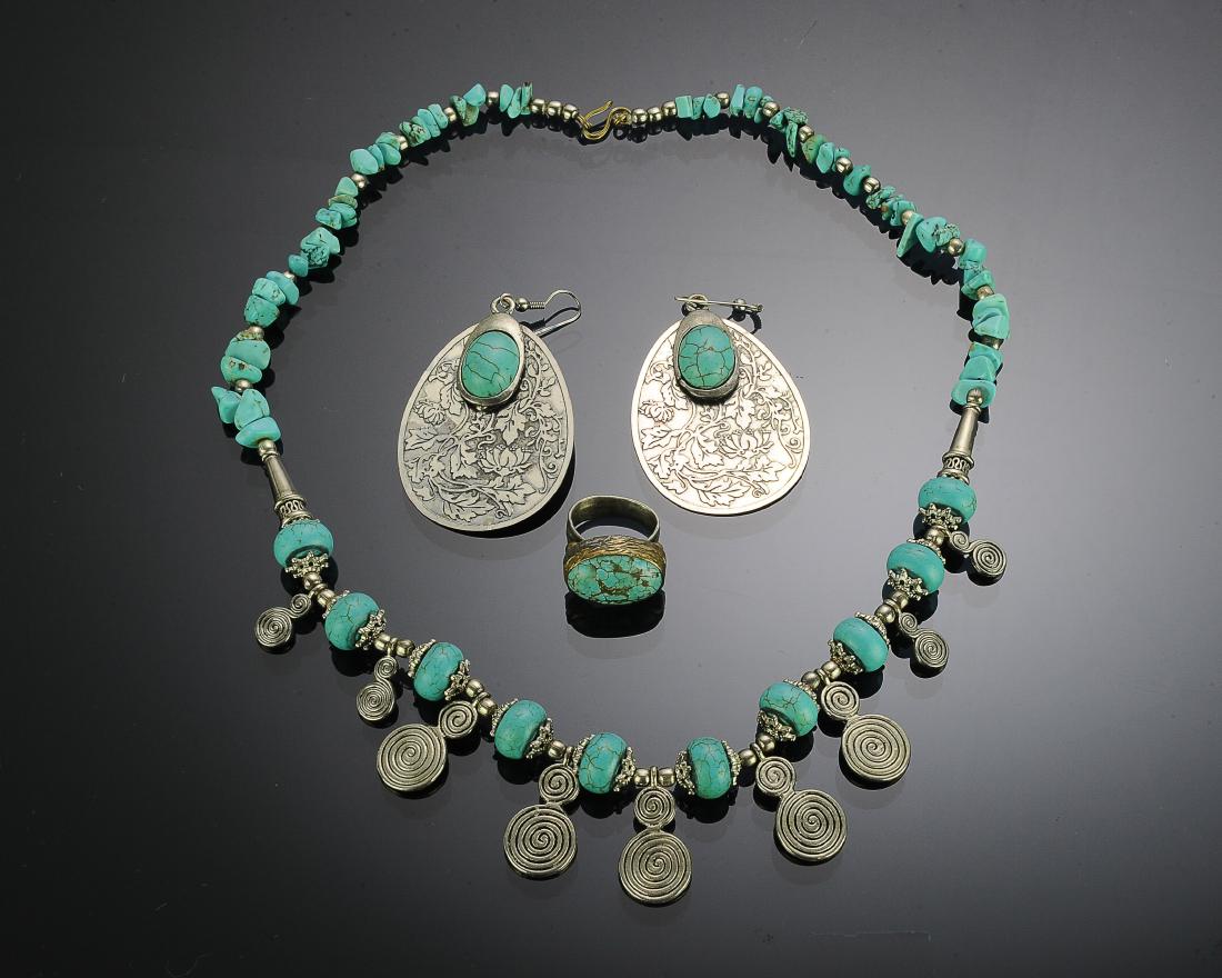 Turquoise Silver Necklace Earrings 925 Ring (3) (1 of 2)