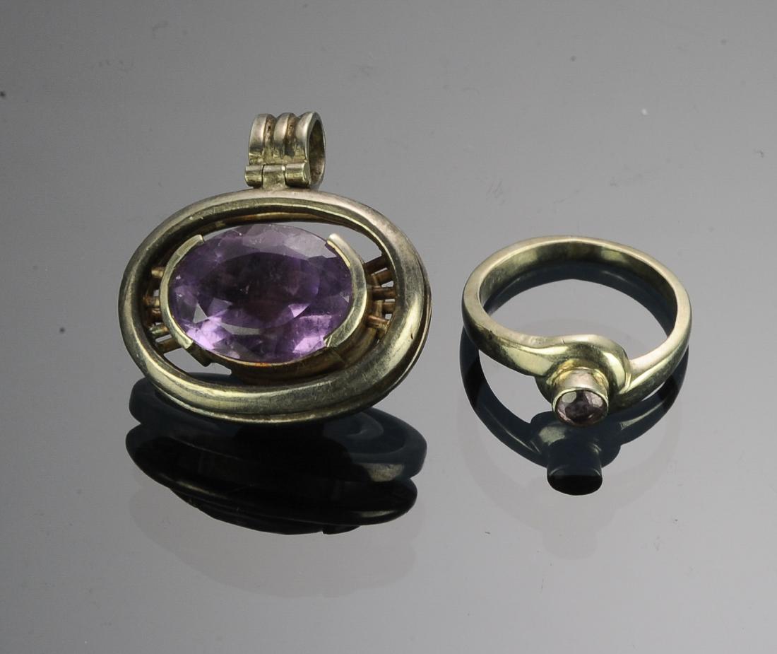 Sterling Amethyst Jewelry Pendant Ring Purple (2) (1 of 3)