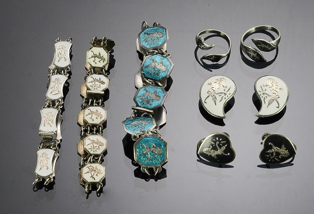 Siam Sterling Silver Niello & Enamel Jewelry (7) (1 of 2)