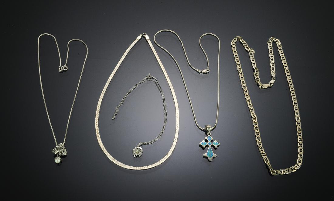 925 Sterling Silver Necklaces Turquoise Pearls (6) (1 of 1)