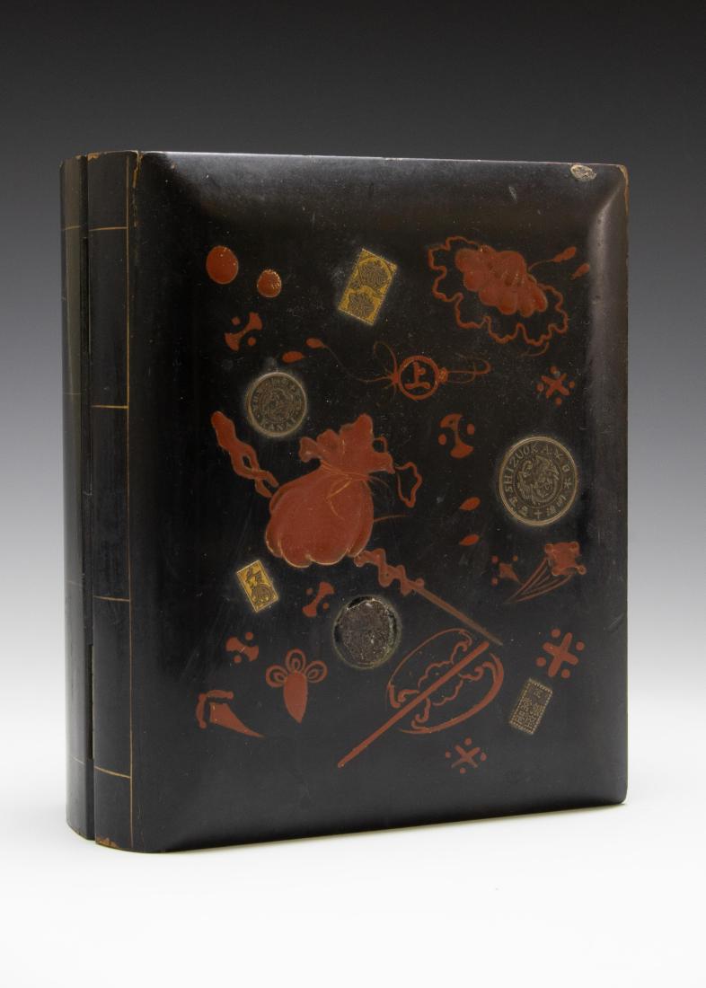 Japanese Kanai Lacquer Book Form Box, Meji Period (1 of 6)