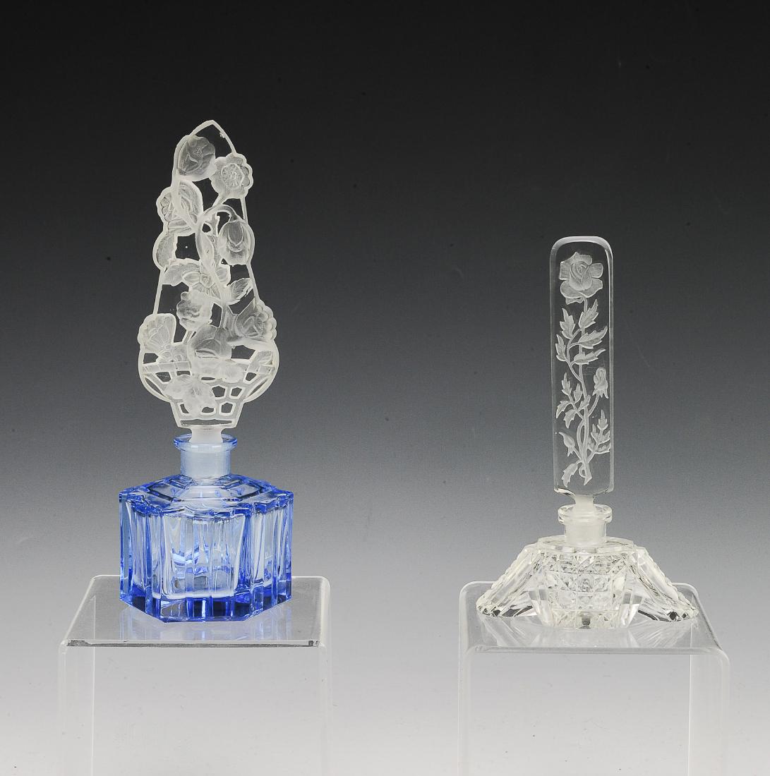 (2) Art Deco Czech Glass Perfume Bottles (1 of 2)