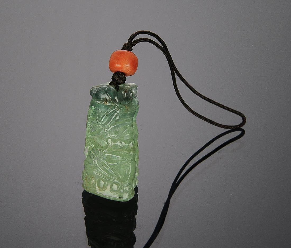 Chinese Green Tourmaline Pendant, Early 19th C. (1 of 5)