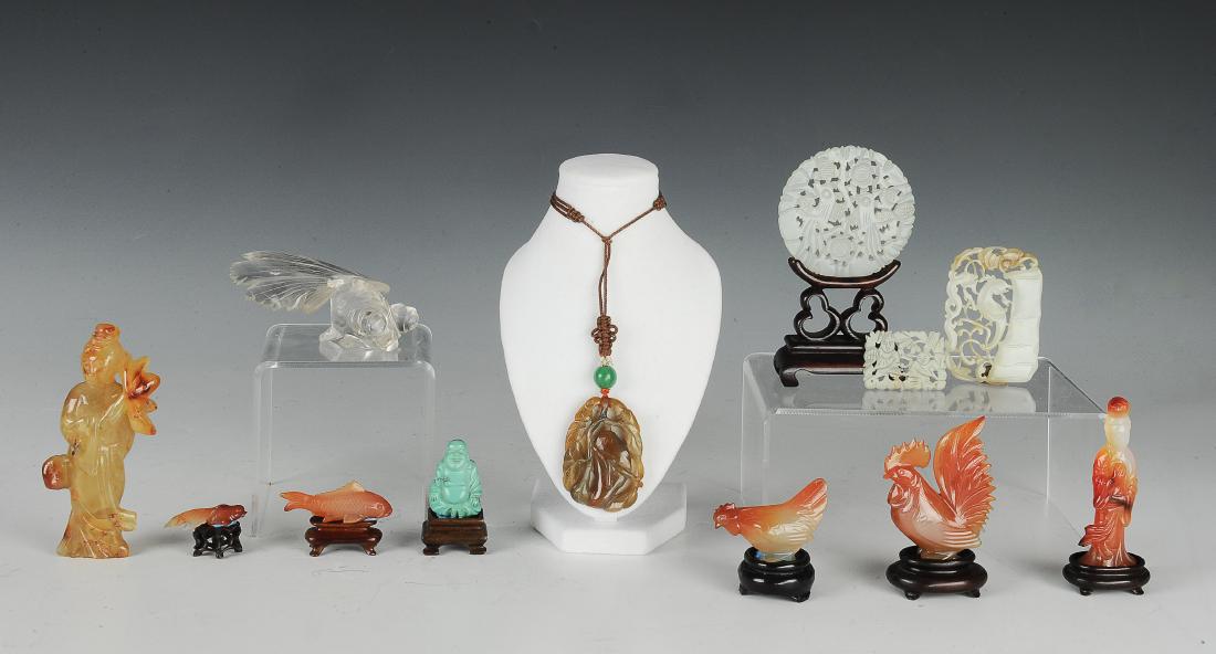 (12) Chinese Stone Carvings, 19th - 20th C. (1 of 13)