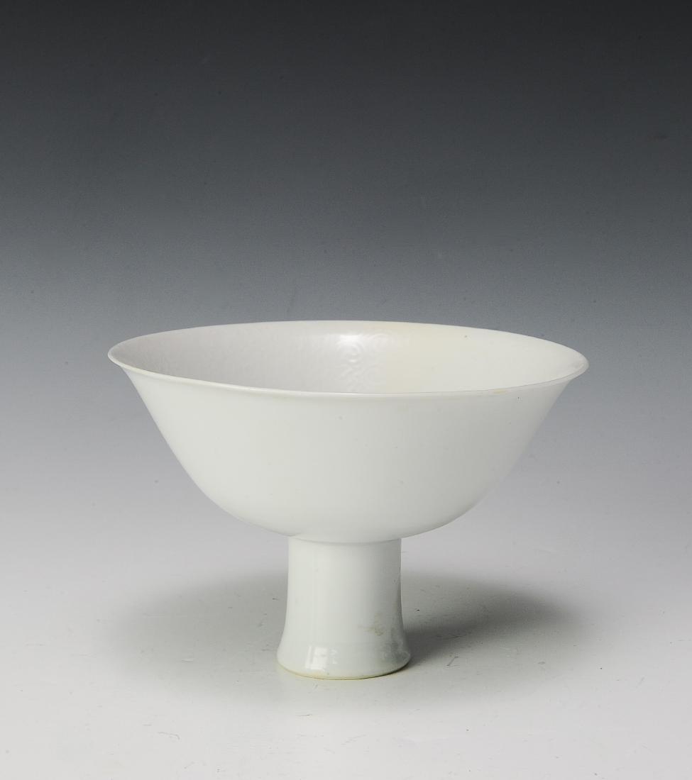 Chinese White Glazed Stem Cup, 18th Century (1 of 6)