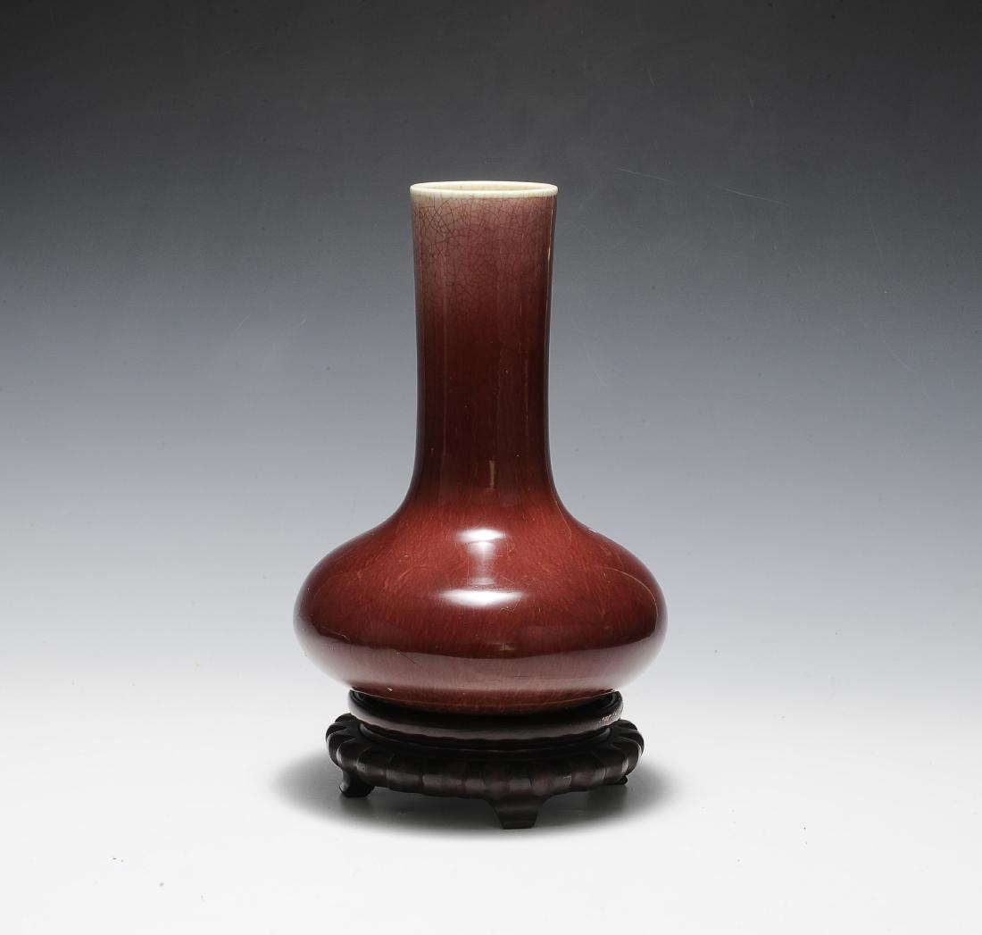Chinese Red Glaze Vase w/ Stand, 19th Century (1 of 6)