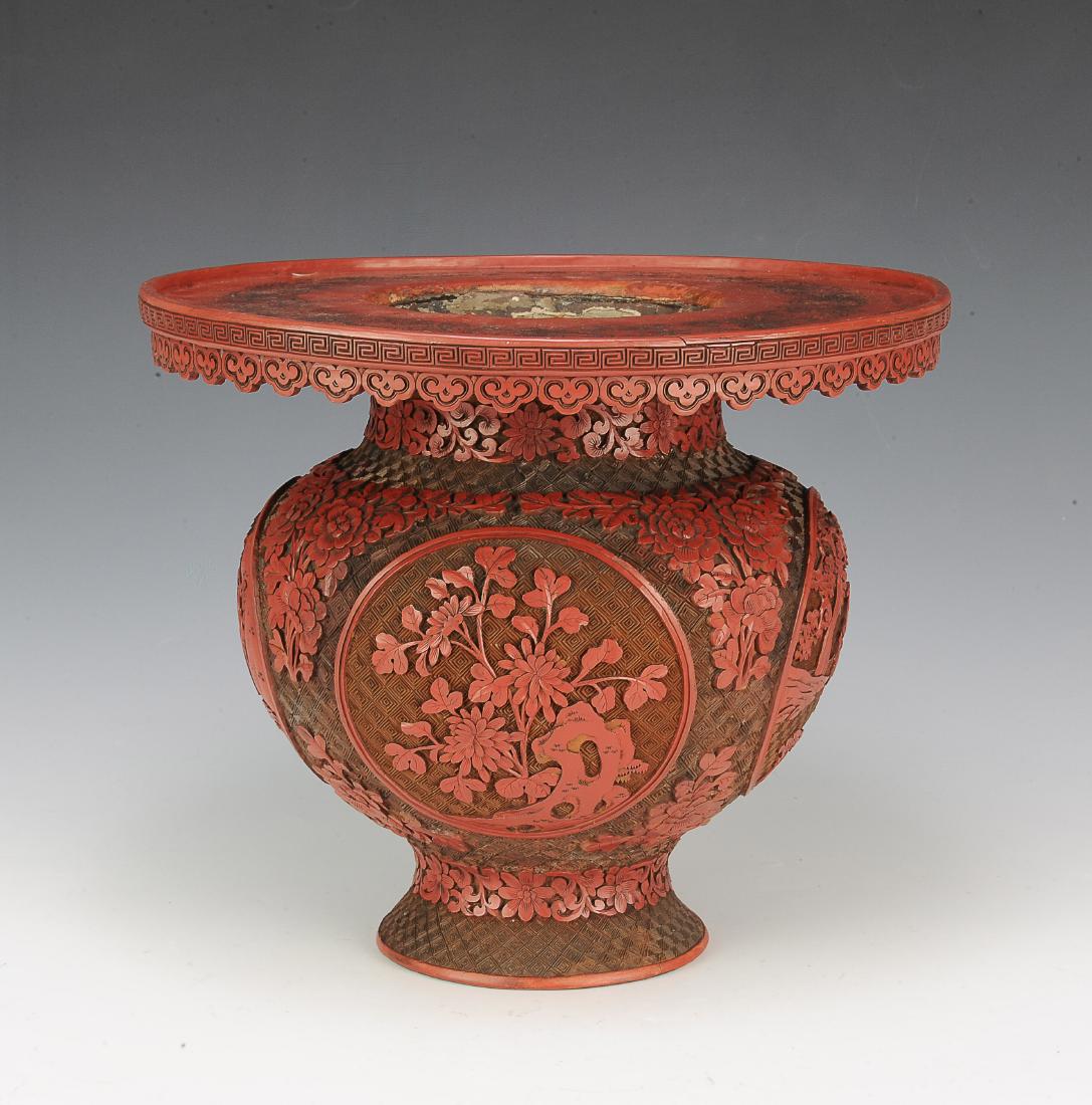Chinese Cinnabar Vase, 18th-19th Century (1 of 6)