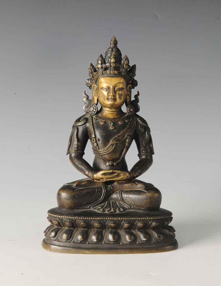 Gilt Bronze Seated Buddha, 18th Century (1 of 5)