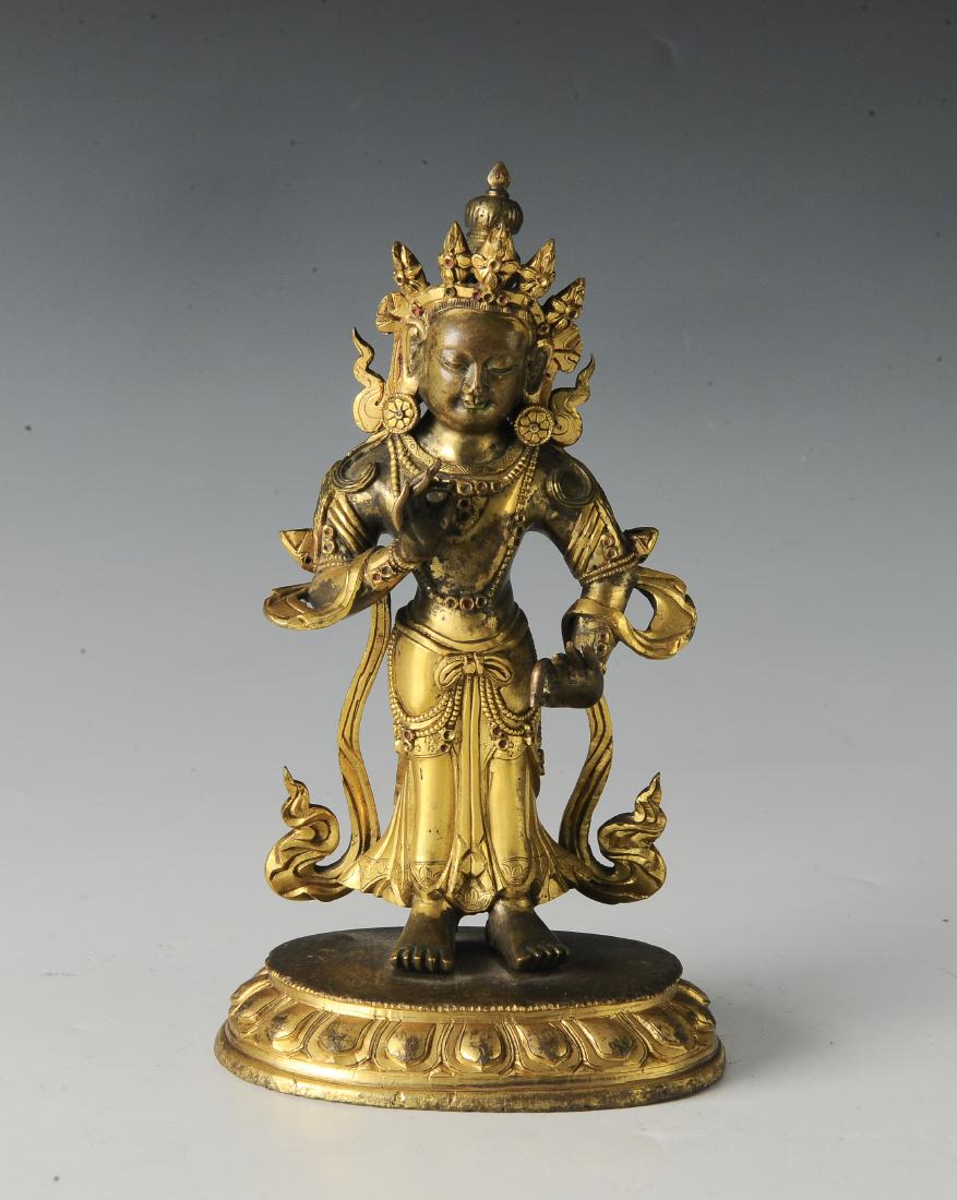Gilt Bronze Standing Buddha, 18th Century (1 of 5)