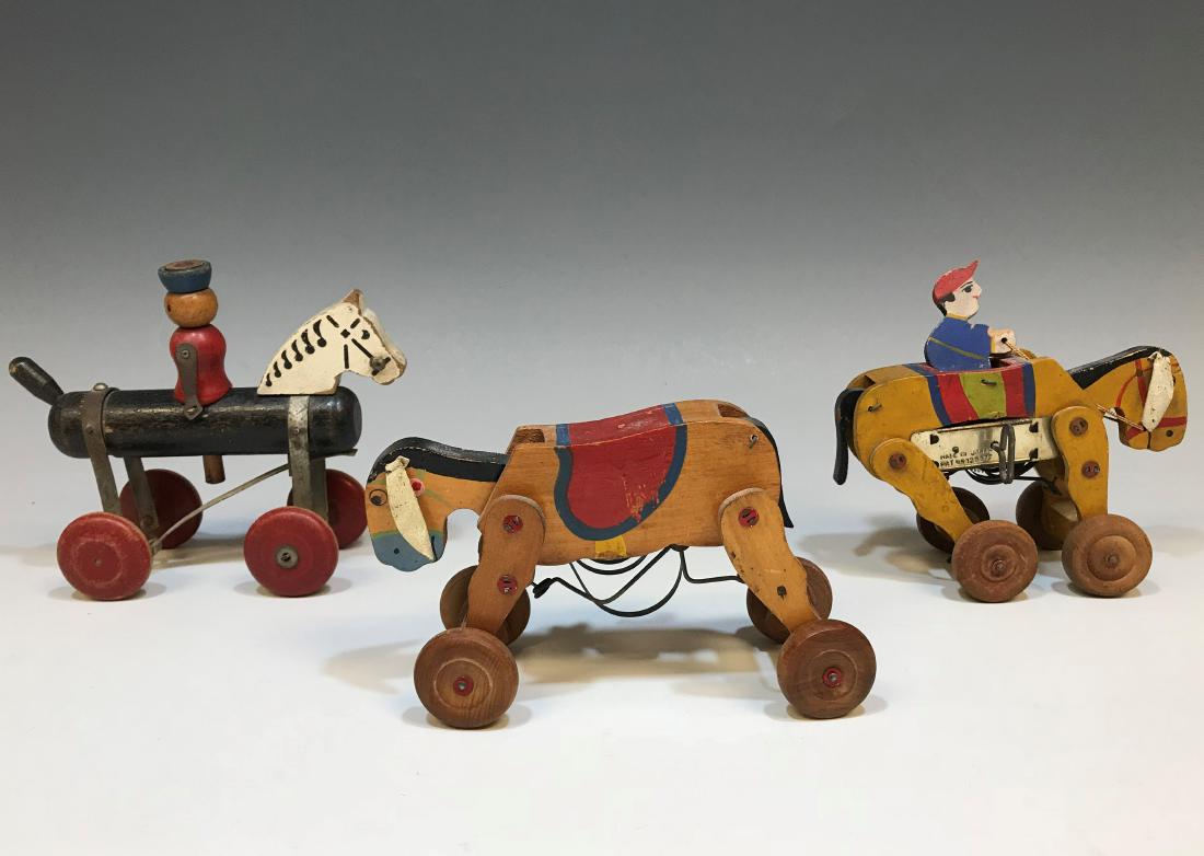(3) 1930s Horse Toys