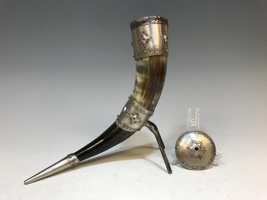 Norwegian Drinking Horn with Lid
