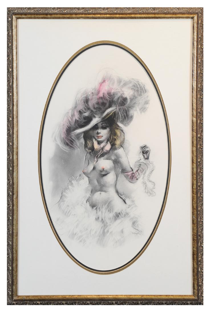 Julian Ritter Pastel Pin-Up Portrait Painting: Julian Ritter Pastel Pin-Up Portrait Painting: Julian Ritter (American, 1909 - 2000), pastel and graphite pin-up portrait painting. Dimensions are: sight - 27" tall X 15" wide, overall - 35 3/4" tall 