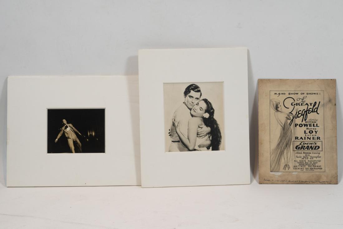 Collection Early Screen Photography: Collection of (3) early screen photographs: a) Clark Gable and Mamo Clark in their roles as mutineer and Tahitian girl in Mutiny on the Bounty (1935); b) black and white movie still of a 1920s perform
