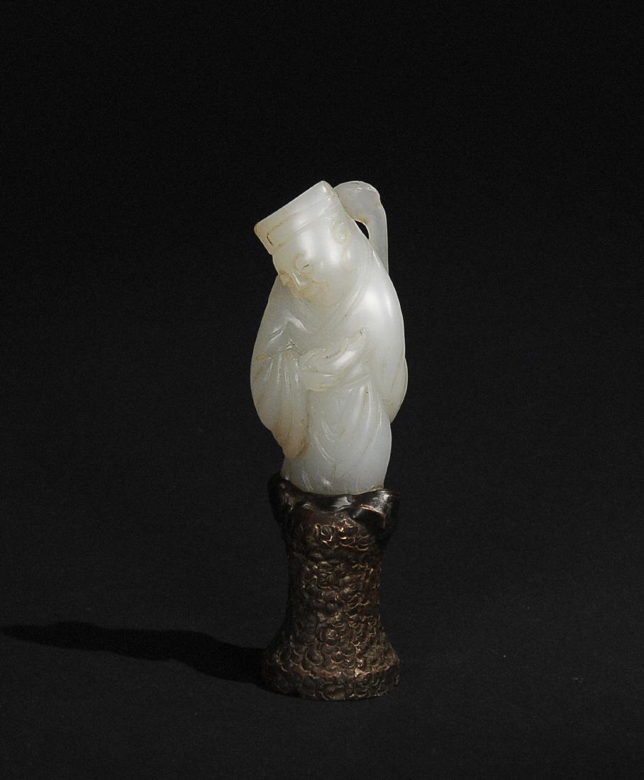 Chinese White Jade Carved Finial, 18th Century (1 of 7)