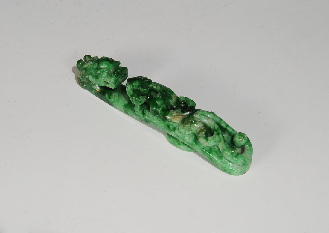 Chinese Jadeite Dragon Hook, 19th Century (1 of 5)