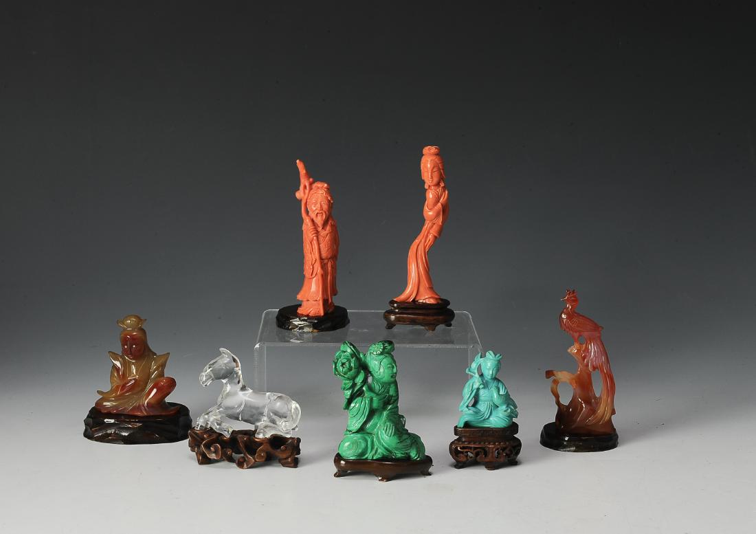 (7) Chinese Carved Stone Figures and Animals (1 of 9)