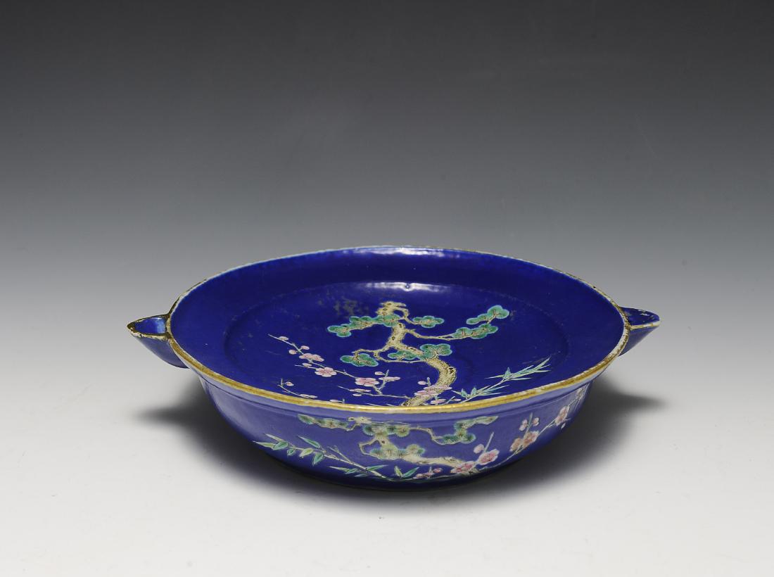 Blue Ground Famille Rose Food Warmer, 19th Century (1 of 11)